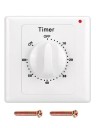 Mekanisk väggmonterad tidsbrytare 220V 10A 2000W, timer 60 minuter, brytare för pumpar, lampor och apparater, 86 x 86 x 50 mm, vit 1