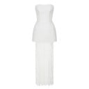 Women's Top and Skirt Set Two-Piece Outfit Strapless Top Long Sheer Skirt Lace Pattern Acetate and Cotton For Social Wear and Evenings 1
