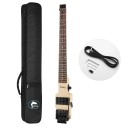 Elektrisk gitarr Batking huvudlös rese 6 strängar längd 73,8 cm lönn kropp rosenträ greppbräda Double Locking tremolo med fodral för resor 1