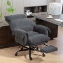 Kontorstol Justerbar med fodstøtte Drejelig Højdejusterbar 80 x 80 x 106-114 cm Fløjl Mørkegrå Til kontor og hjemmekontor 2
