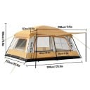 Campingstält för 4-6 personer med två sovrum 320 x 210 x 180 cm oxfordtyg med PU-beläggning för camping och familjeutflykter 3