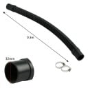 Fleksibel slange til akvarium 32 mm x 0,3 m ind- og udløb vandrør med slangeholdere sort til filtrering og pumpe 2