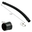 Fleksibel slange til akvarium 40 mm x 0,3 m ind- og udgangsvand slange med slangeklemmer sort til filtrering og pumpe 2