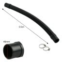 Fleksibel slange til akvarium 40 mm x 0,5 m ind- og udgangsvand slange med slangeholdere sort til filtrering og pumpe 2