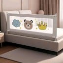 Bed Guard for Children's Bed 1.2 m with Colourful Pictures for Connecting Multiple Pieces Together Grey Protection Against Child Falling Out of Bed 2
