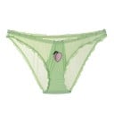 Culottes féminines avec broderie de pêche et bords froncés lingerie délicate pour un usage quotidien verte 3