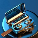 Trådlösa in-ear hörlurar Bluetooth 5.0 Musik- och volymkontroll Ta emot samtal Laddningslåda 2200 mAh med skärm och band 2
