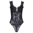 Body de encaje negro para mujer 1