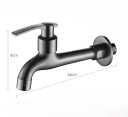 Väggmonterad kran enkel spak koppar utlopp ventil med lång utlopp längd 14 cm grafit för tvättmaskin till trädgård och verkstad 2