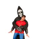 Halloweendräkt skelett med kåpa Utförande för vuxna 150–190 cm Endelad design med dragkedja Inbyggd fläkt För cosplay och filmning 4