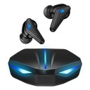 Trådlösa in-ear hörlurar med mikrofon Bluetooth 5.0 Musik- och samtalskontroll Batteritid 4 till 6 timmar Räckvidd 10 m Blå belysning Svart 2