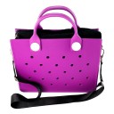 Stor damväska med hål och avtagbar rem, 29x27x7 cm, EVA-material, vattentät strand- och shoppingväska 6