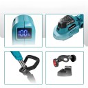 Batteridriven gräsklippare 9 tum med justerbart huvud, 18–21V borstlös motor, teleskopisk stång 120 cm, blå, för trädgården 7