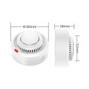 Chytrý WiFi detektor kouře s alarmem 85 dB a dosahem 20 m², fotoelektrický senzor, ABS plast, bílý, pro domácnost a kancelář 2