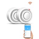 Chytrý WiFi detektor kouře s alarmem 85 dB a dosahem 20 m², fotoelektrický senzor, ABS plast, bílý, pro domácnost a kancelář 3