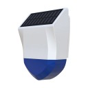 Zigbee siréna venkovní alarm 95 dB s tamper ochranou, solární a USB-C napájení, baterie 18650, IPX5, bílo-modrá, pro dům i zahradu 4