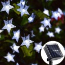 12m studená bílá venkovní solární světla Hvězdičky 100 LED dekorace na zahradu Odolná proti povětrnostním vlivům Solární řetěz 2