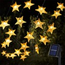 12m teplá biela vonkajšie solárne svetlá Hviezdičky 100 LED svetelná dekorácia na záhradu Odolná proti poveternostným vplyvom Solárna reťaz 2