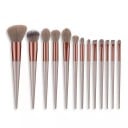 13-delars set med makeupborstar mjuka fluffiga syntetiska borst plasthandtag aluminiumrör med fodral för sminkning 2