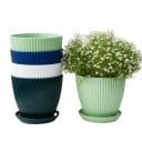 13 x 11 x 10 cm Ghiveci decorativ rotund cu farfurie Ghiveci din rășină pentru plante vii Decorare interioară și exterioară Material 8