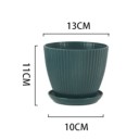 13 x 11 x 10 εκ. Στρογγυλή διακοσμητική γλάστρα με πιατάκι Γλάστρα από ρητίνη για ζωντανά φυτά Εξωτερική και εσωτερική διακόσμηση 9