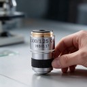 Silver achromatic immersion objective 100x for oil with aperture 1.25 for biological microscope with conjugated distance 185 mm 5