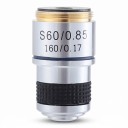 Mikroskopobjektiv 60x silver med akromatisk optik och apertur 0,85 för biologisk mikroskop och konjugerad avstånd 185 mm 1