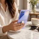 Skydd för Samsung Galaxy Z Flip 5 Stötsäkert plastfodral Med vikbar fingerkrok Fodral i två delar För vikbar telefon varje dag 20