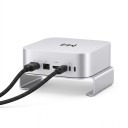 Ställ för Mac mini M4 och M4 Pro med värmeavledning, halkfri hållare med upphöjd platta och ventilationsöppning, silver för bord 4