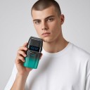 Rakapparat Dubbelblad LCD-display 9000 RPM Batteritid 150 minuter USB Svart-turkos Hela ansiktet och huvudet 3