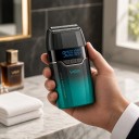 Rakapparat Dubbelblad LCD-display 9000 RPM Batteritid 150 minuter USB Svart-turkos Hela ansiktet och huvudet 5