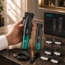 Sats för hårklippare och skäggtrimmer Uppladdningsbar Driftstid upp till 250 minuter 9 kammar 1–12 mm Digital skärm För hårklippning 3
