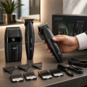 Set 3 i 1 Rakapparat Trimmer för skägg och hårklippare USB uppladdningsbar Drifttid upp till 250 minuter 9 kammar 1–12 mm För rakning 4