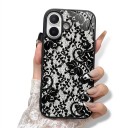Silikonfodral för iPhone 18 Pro Max Spetsmönster Mjukt och lätt Halkfri matt yta Stötresistent och fingeravtrycksbeständig 1