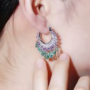 Pendientes de aro para mujer con cristales G1001 2