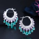 Pendientes de aro para mujer con cristales G1001 5