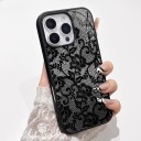 Silikonfodral för iPhone 18 Pro Spetsmönster Mörk utförande Mjukt och lätt Matt och halkfritt Stötsäkert och repbeständigt 2