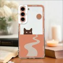 Skydd för Samsung Galaxy S25 med kattmotiv Plastskydd för mobil Skyddande fodral för telefon Med ram runt kameran För varje dag 11