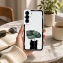 Skydd för Samsung Galaxy S26+ Med kattmotiv Plastskydd för mobil Skyddsfodral för telefon Med ram runt kameran För varje dag 6