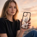 Stöttålig transparent skydd för iPhone 17 Air Vintage blommotiv av vita liljor Svart ram Telefon skydd för varje dag 4