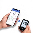 Blodsockermätare G-427B med Bluetooth och MedM Health-app med 50 teststickor och 50 lancetter utan kodning med resultat på 5 sekunder svart 3