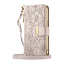 Plånboksfodral för Samsung Galaxy S24 med crossbody-rem och handledsrem Flipfodral med kortfack och dragkedjefack Konstläder 12