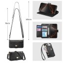 Fodral för Samsung Galaxy S25 Edge Flipplånbok med dragkedja Crossbody rem upp till 142 cm Konstläder Kortfickor Handledsrem 20