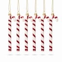 Juldekorationer Sockerstänger för granen Med gyllene upphängning 17 x 1 cm Spiralmönster Röd-vit färg Hängande dekoration 4