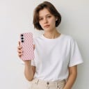 Silikonskydd för Samsung Galaxy S24 FE med prickigt mönster Strukturerad yta Kameraskydd Silikonfodral för mobil med tryck 12