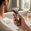 Hårtrimmer för män 3i1 Rakapparat Trimmer för skägg och hår i näsa och öron Blad av kolstål För ansikte och kropp 10