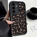 Silikonskydd för Samsung Galaxy S25 Ultra med leopardmönster Skyddande ram för kameran Förhöjda kanter Mobilskal med tryck 10