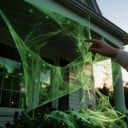 Halloweennät som lyser i mörker 60 g Laddas med solljus Vit med grönt sken Dekoration för Halloween inomhus och utomhus 4