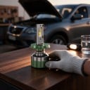 LED-lampor H4/9003/HB2 helljus/närljus med Bluetooth-app, 3000–8000K, 1500 W, CSP-chip, gröna, för bilstrålkastare 12/24 V 2