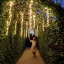 LED ljus hängande strängar 3,5 m Ljusregn Strömförsörjning 220 V EU-kontakt Transparent kabel Varm vit Trädgårdsdekoration för träd och pergola 1
